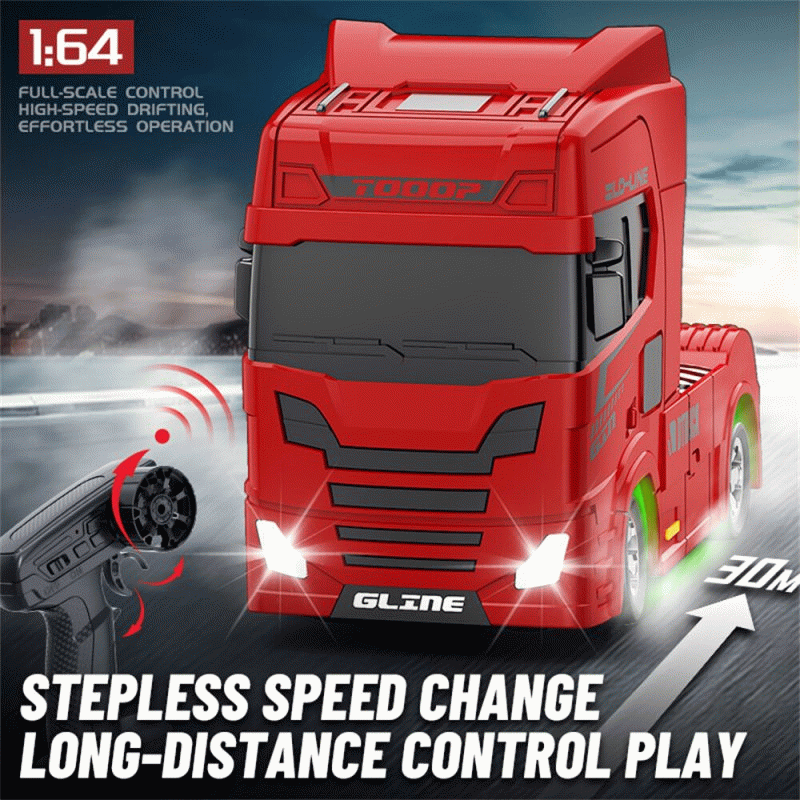 Black - YF 3605 RTR 1/64 2.4G 4WD Mini Drift RC Car Truck Tractor Support App Remote Controlled LED