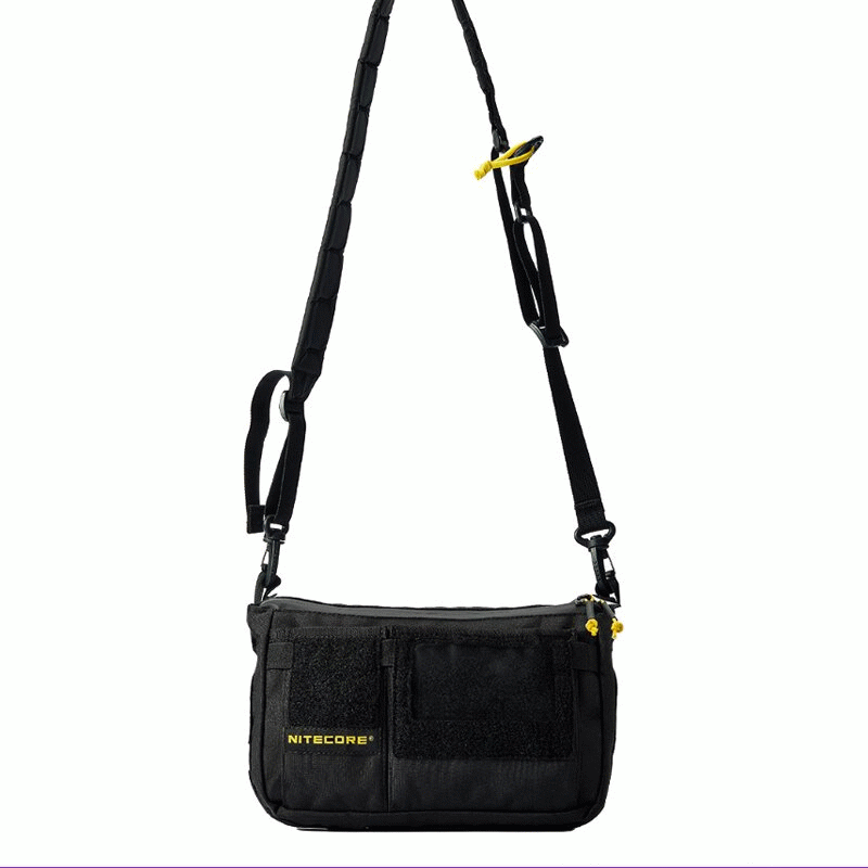 Black - NITECORE SLB08 2L EDC Sling Bag Nylon Shoulder Pack with MOLLE Webbing for Men Outdoor Trave