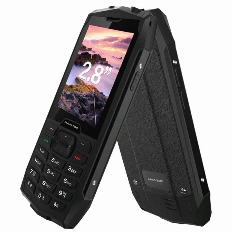 Red - HAMTOD H3 Mini 2.8-inch Dual SIM Dual Standby 2000mAh Built-in Flashlight IP68 Waterproof Flip