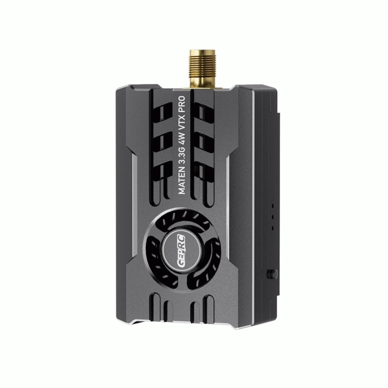 Black - GEPRC MATEN 3.3GHz 4W VTX PRO FPV Transmitter 48CH 25/200/1600/4000mW/Pit Mode 3-8S IRC Tram