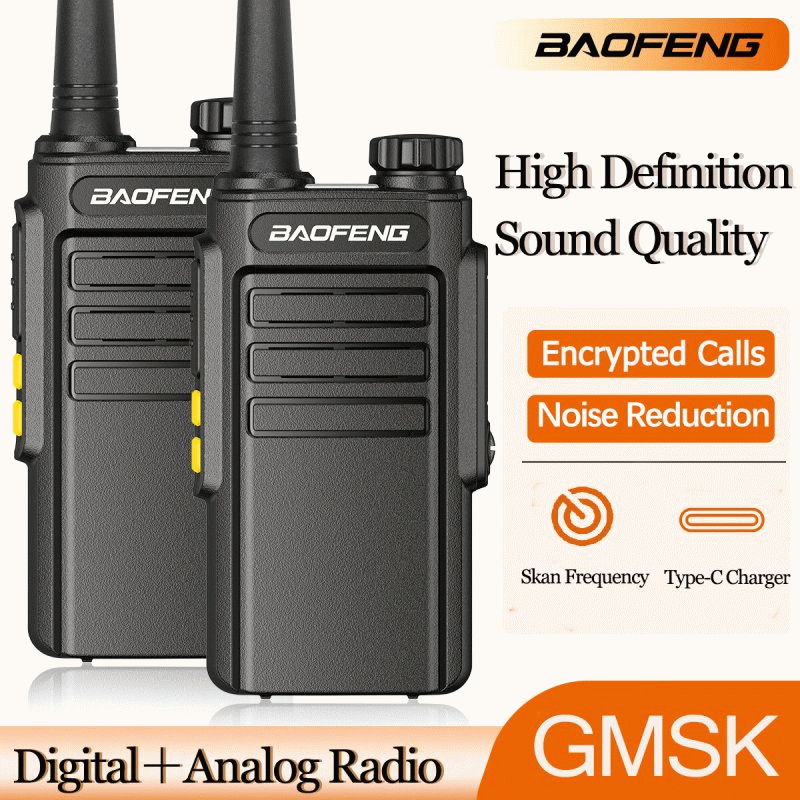 Orange - 2pcs Baofeng BF-W31D High Power Dual Mode Walkie Talkie UHF410-469MHz 30CH Support Wireless