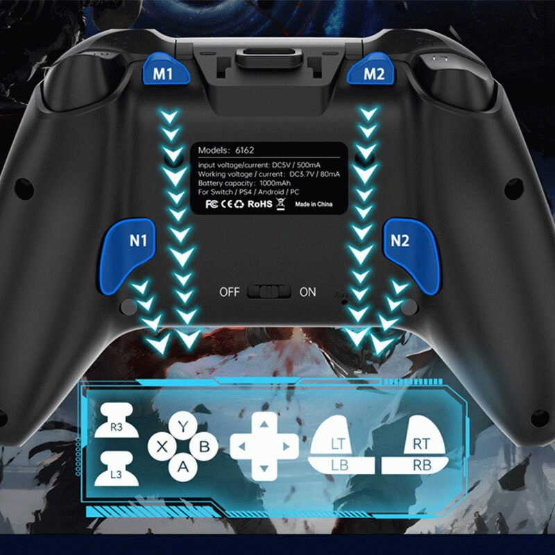 Black - CX-268 Wireless Gaming Controller with Smart Interactive Display Hall Joystick and Hall Trig