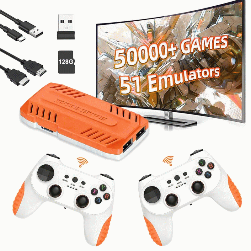 128G - [128G] X10 pro 50000+ Games TV Game Stick with Dual 2.4G Wireless Controller Support HD Outpu