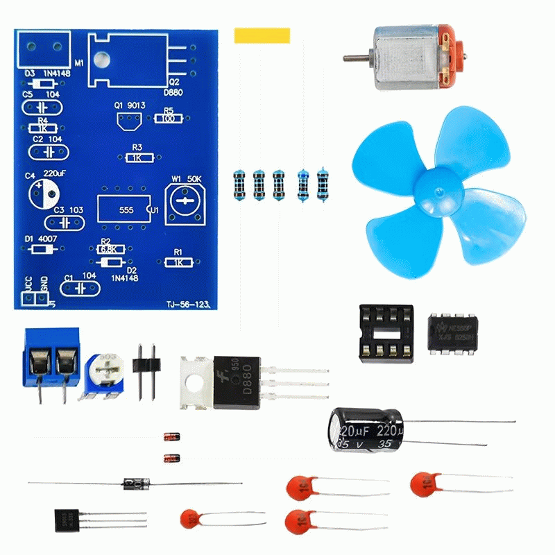 DIY Kit - NE555 DC 4.5V DIY Electronic Fan Module PWM Speed Control Motor Speed Controller Electroni