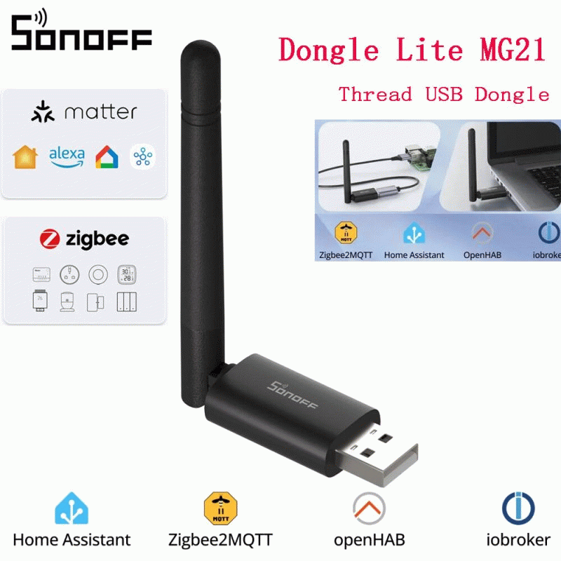 Dark Grey - SONOFF Dongle LMG21 Zigbe 3.0 Thread USB Dongle Multi-Firmware Support Adjustable Antenn