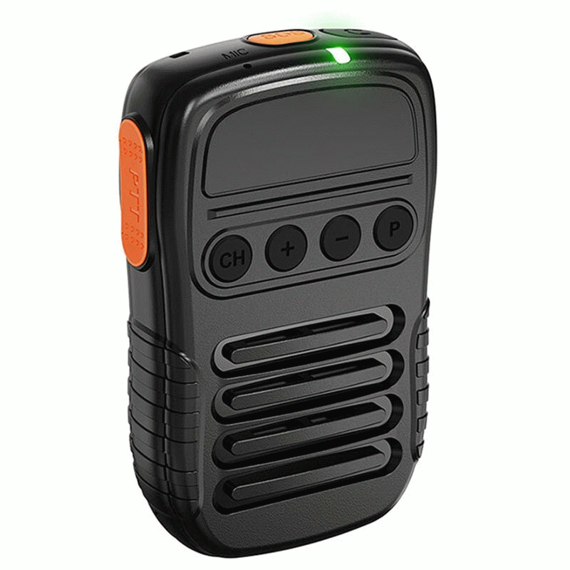 Black - UNIWA BM008 Wireless bluetooth Speaker Hand Microphone 1800mAh PTT Mic with Type-C Charging