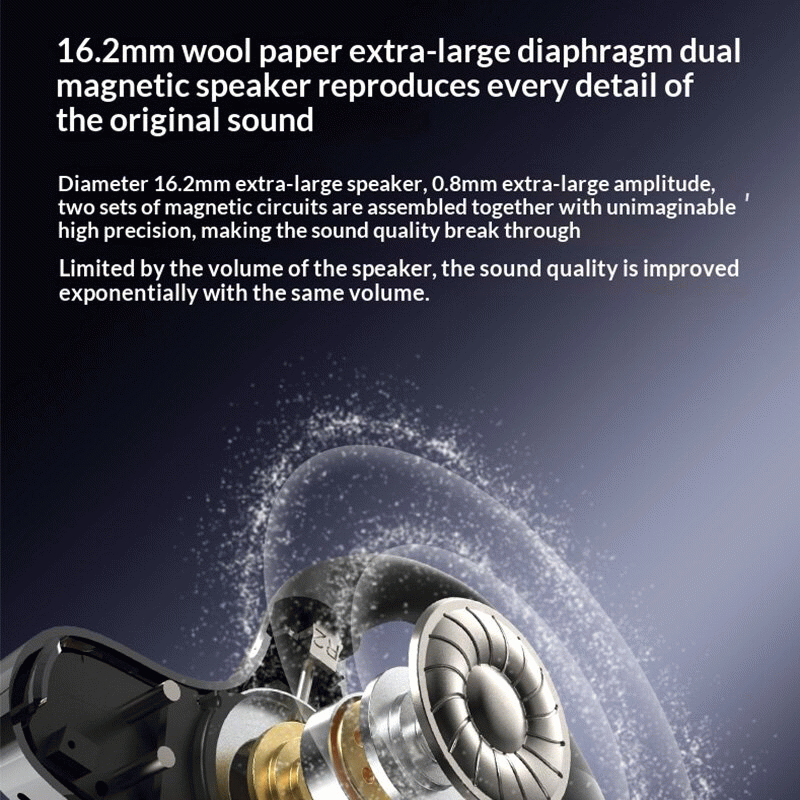 Black - F8 TWS Wireless bluetooth 5.4 Earphone 16.2mm Wool Paper Diaphragm 360 Panoramic Sound ENC C