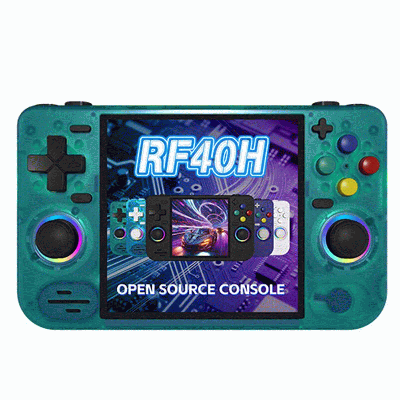 Green - [128G] RF40H 30000+ Games Handheld Game Console 4-inch IPS Screen with RGB Joysticks RK3326