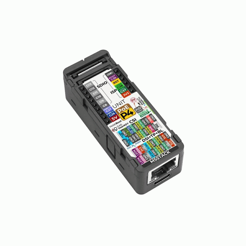 Black - M5Stack Unit PoE with ESP32-P4 Embedded Controller 16MB Flash 32MB PSRAM PoE Ethernet USB Ty