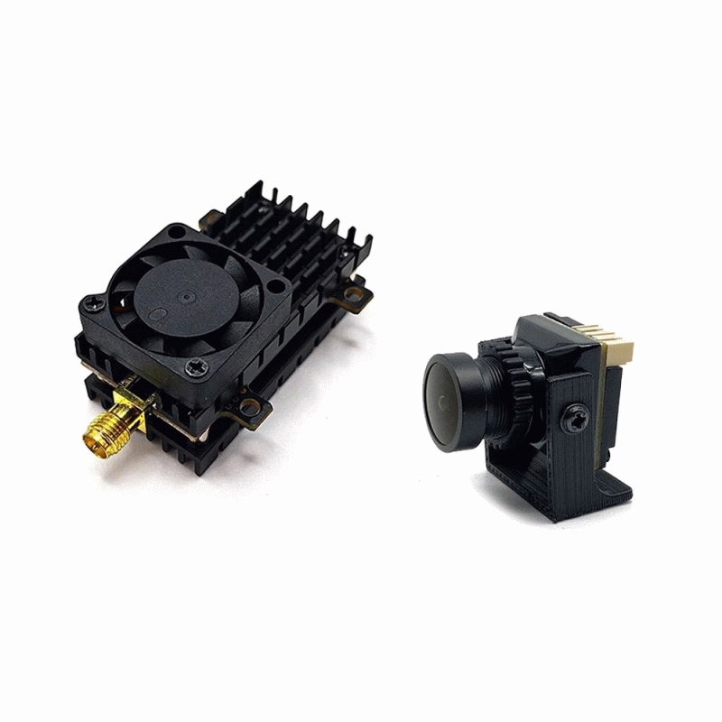 Black - SLONWAKE 5.8GHz 48CH 3W Adjustable Power VTX FPV Transmitter with MINI B19 1500TVL FPV Camer