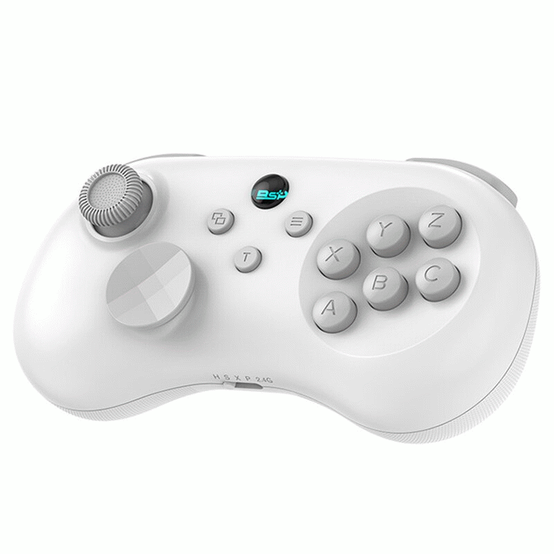 White - Y04 Fighting Game Controller 6 Buttons Layout Hall Effect Joystick Max 6000Hz Polling Rate A
