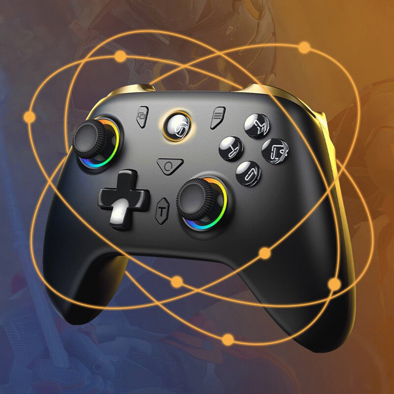 Black - Jemdo Xuanwu Hall Effect Joystick Game Controller with Dual Hall Joysticks 1000Hz Polling Ra