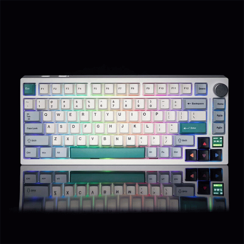 US Layout - Upgrade GAMAKAY TK75 SOCD Mechanical Keyboard with 0.85-inch LCD Display Tri-mode ARGB L