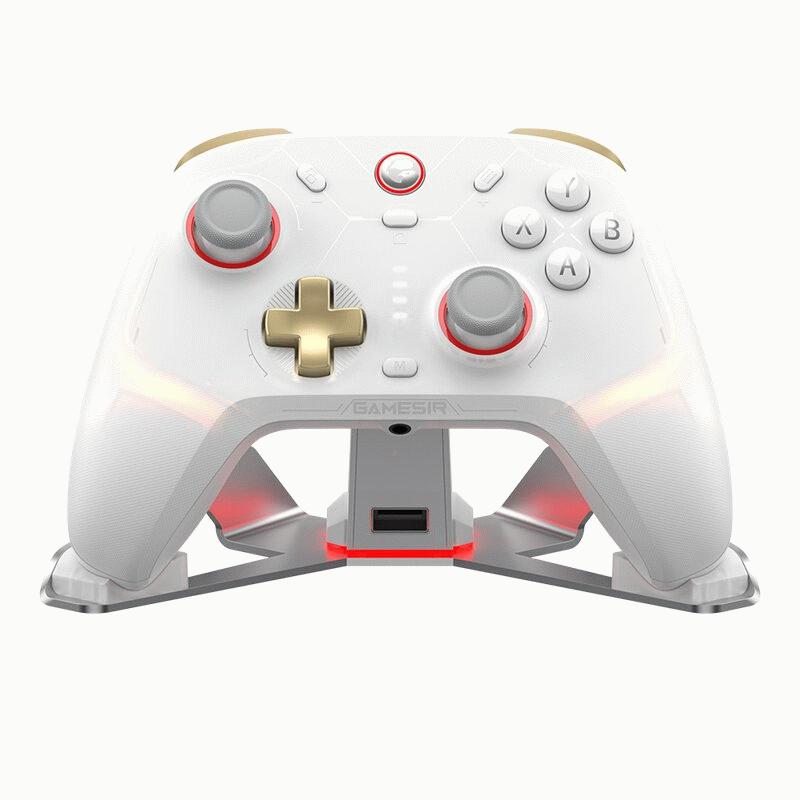 White Kit Version - GameSir Cyclone 2 Tri-mode RGB Gamepad Hall Effect Joystick and Trigger Six-axis