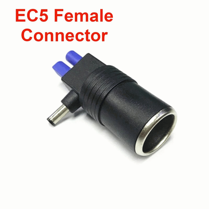 Black - Car Jump Starter Power Adaptor EC5 DC 5.5mm x 2.1mm Female Lighter Socket Connector Universa