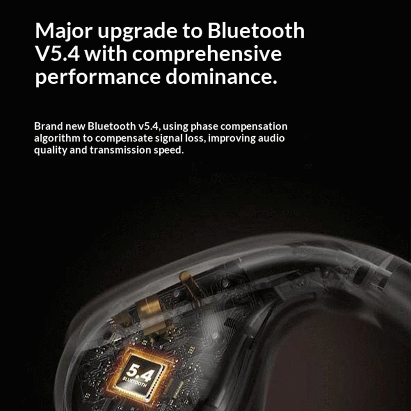 Black - LENOVO EA360 Air Conduction Headset Wireless bluetooth 5.4 Earphone Deep Bass Touch Control