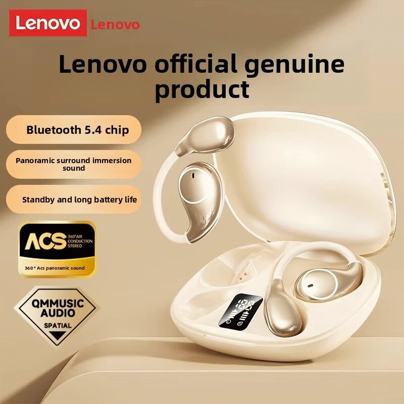 Black - LENOVO TA320 TWS Earbuds Wireless bluetooth 5.4 Earphone 14.2mm Large Moving Coil 360 Panora