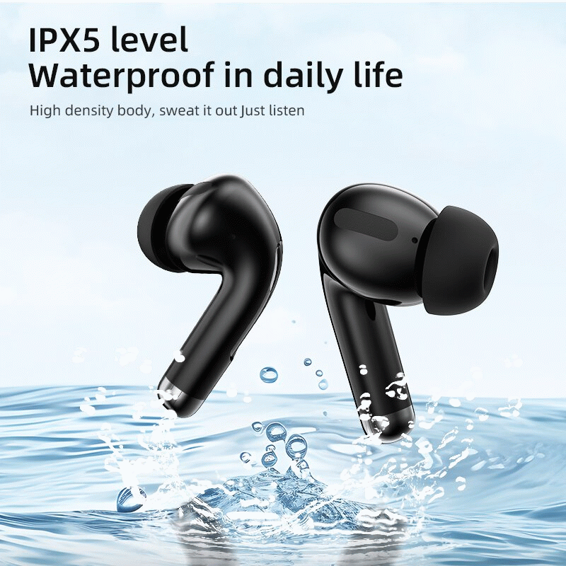 Black - BX-T7 TWS bluetooth 5.4 Earphone Smart Touch Screen Earphone 13mm Large Moving Coil Call Noi