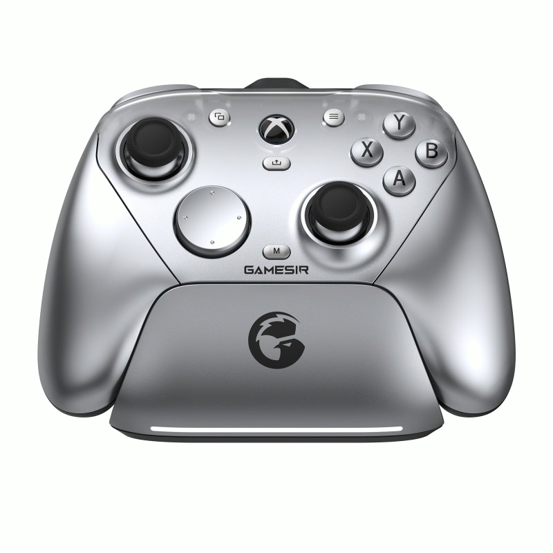 Silver - [Xbox Certified] GameSir G7 Pro Metallic Silver Tri-mode Gaming Controller with Charging St
