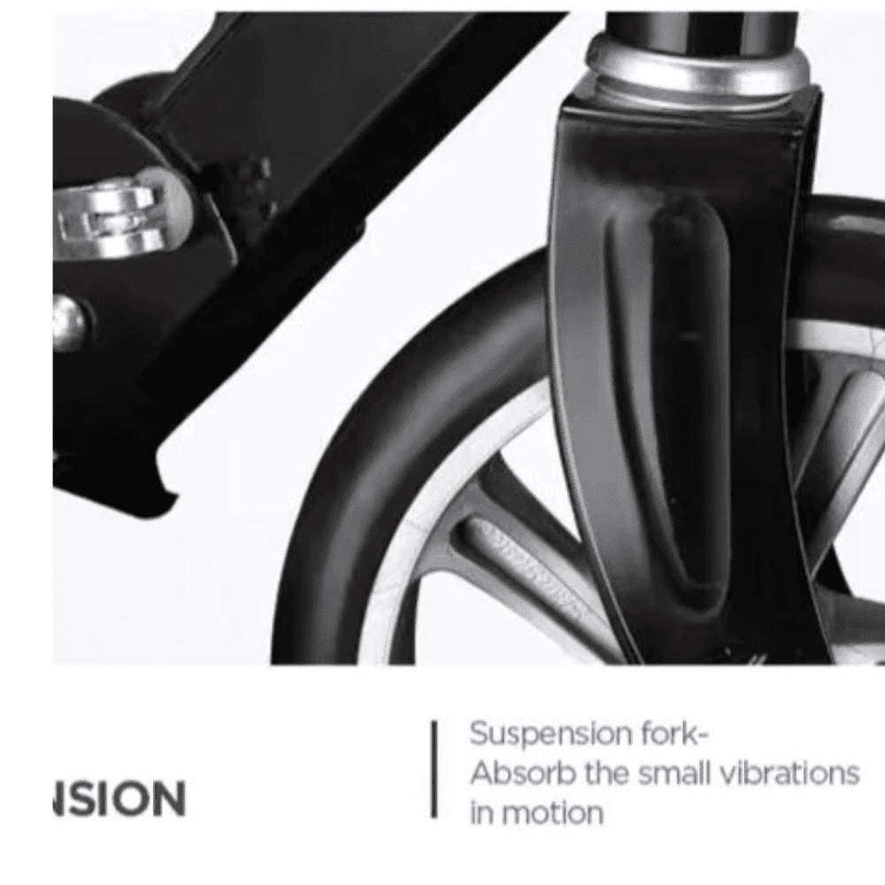 Black Folding 2-Wheeled Commuter Scooter With Adjustable Handlebars