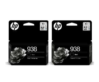 Genuine HP CNHP4S6X8PE 938 Black Ink Cartridge (1,250 pages) 2 Pack