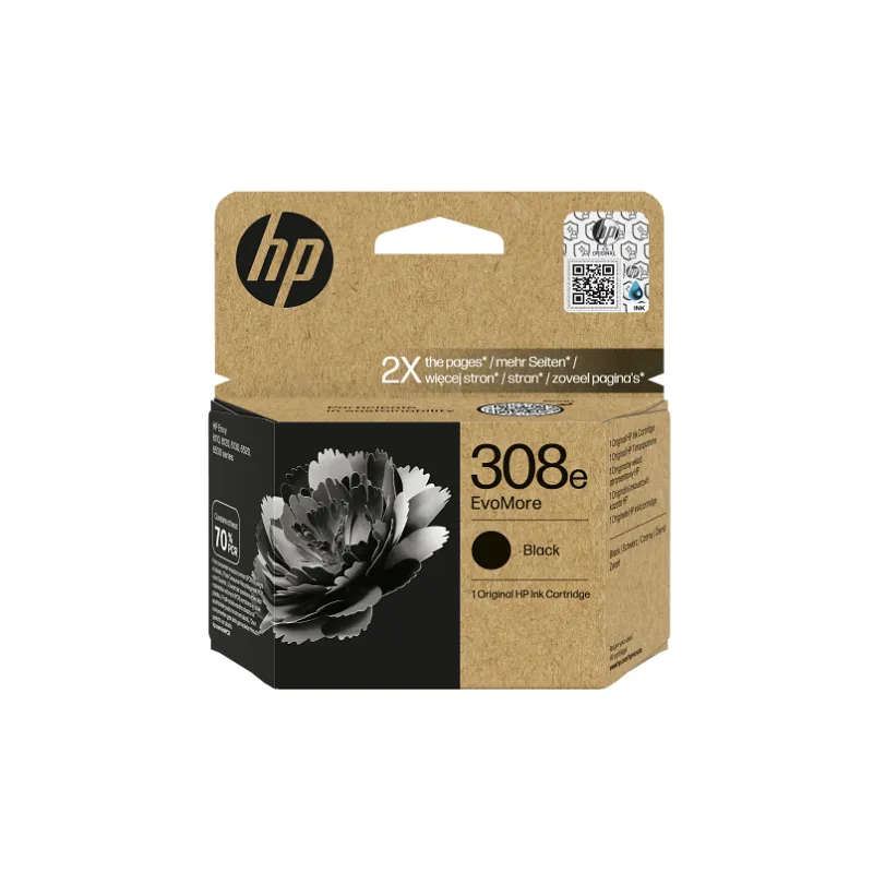 HP 308e EvoMore Black Original Ink Cartridge - 7FP22UE