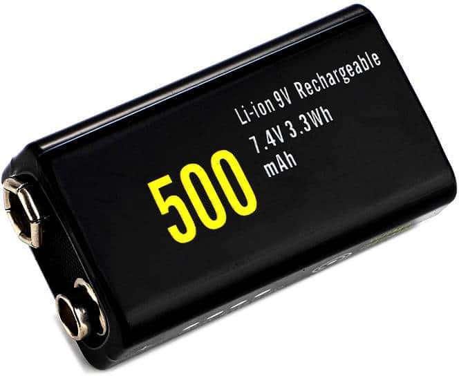 Soshine 9V USB Rechargeable Li-ion Battery 500mAh 7.4V with Power Display