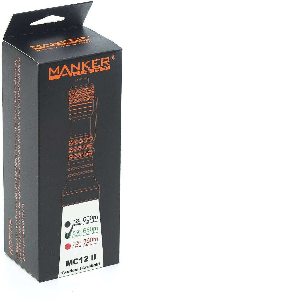 Manker MC12 II (red, Green or white beam)