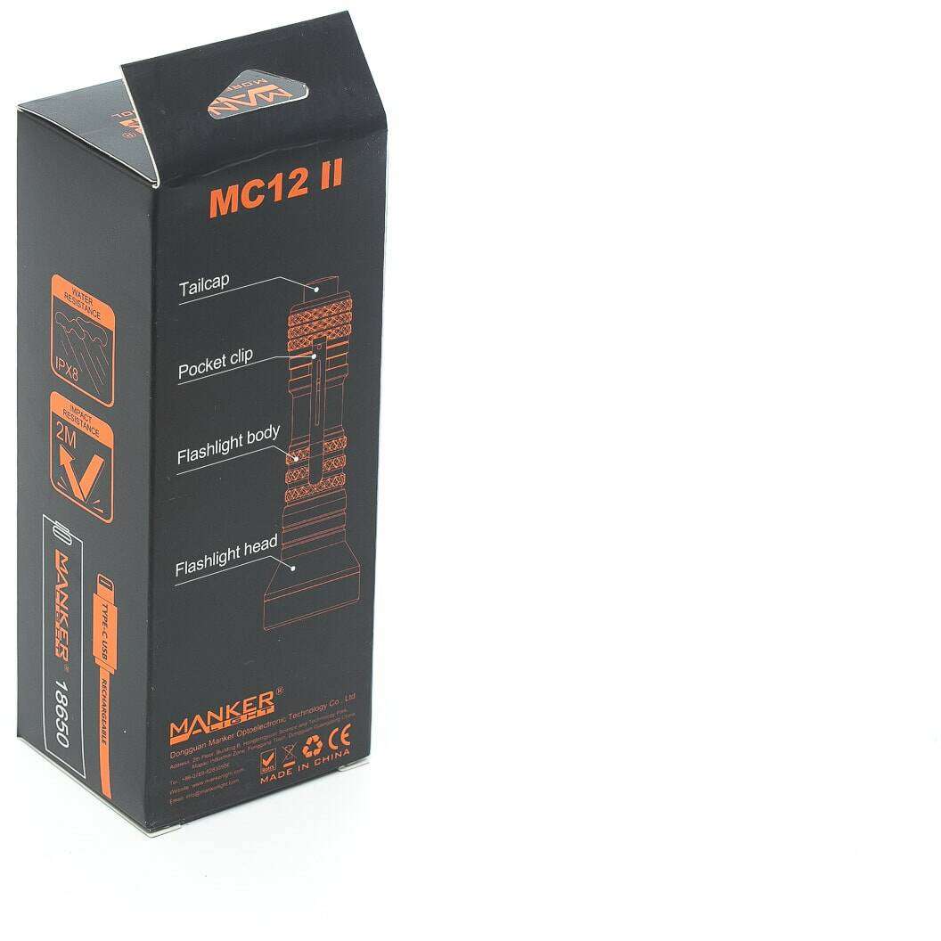 Manker MC12 II (red, Green or white beam)