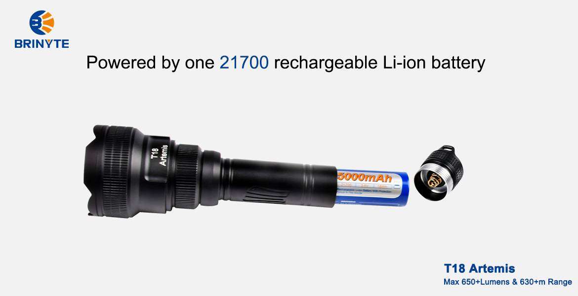 Brinyte T18 Artemis 650lm 630m Rechargeable 3 Module Flashlight