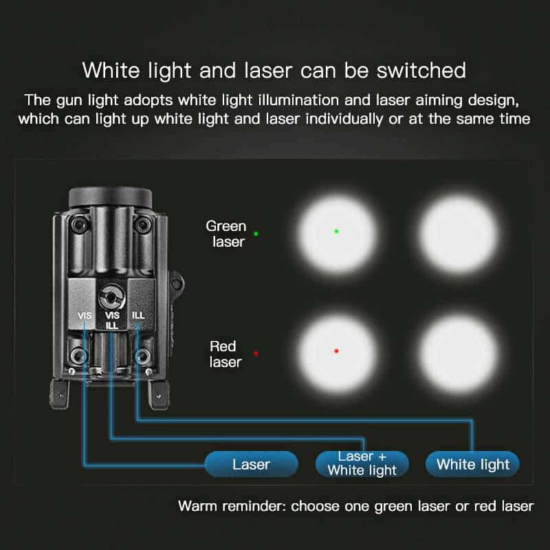 Velvo Prone 800 Lumen 90m Pistol Light with Laser