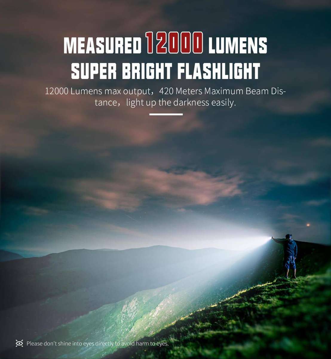 WUBEN A9 12000lm, 420m Rechargeable