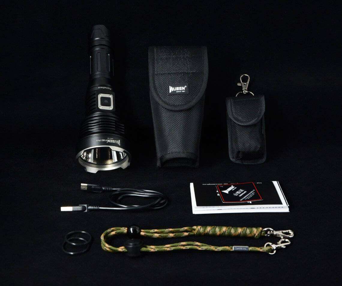 WUBEN T102 Pro 3500 Lumen 500m Throw Rechargeable Tactical Flashlight