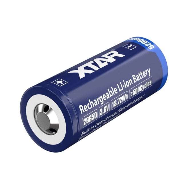 XTAR 26650 5200mAh 10A Button Top Battery