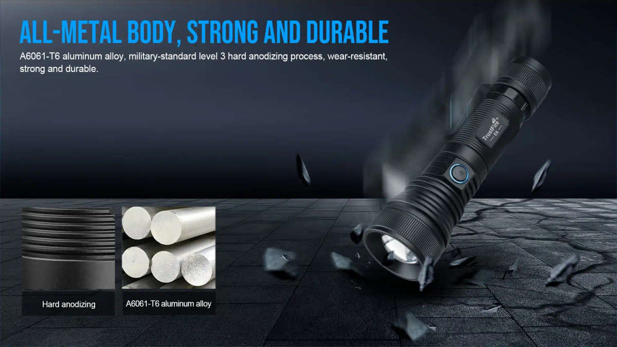 TrustFire E6 1500 Lumens Zoomable Flashlight with 550m Throw