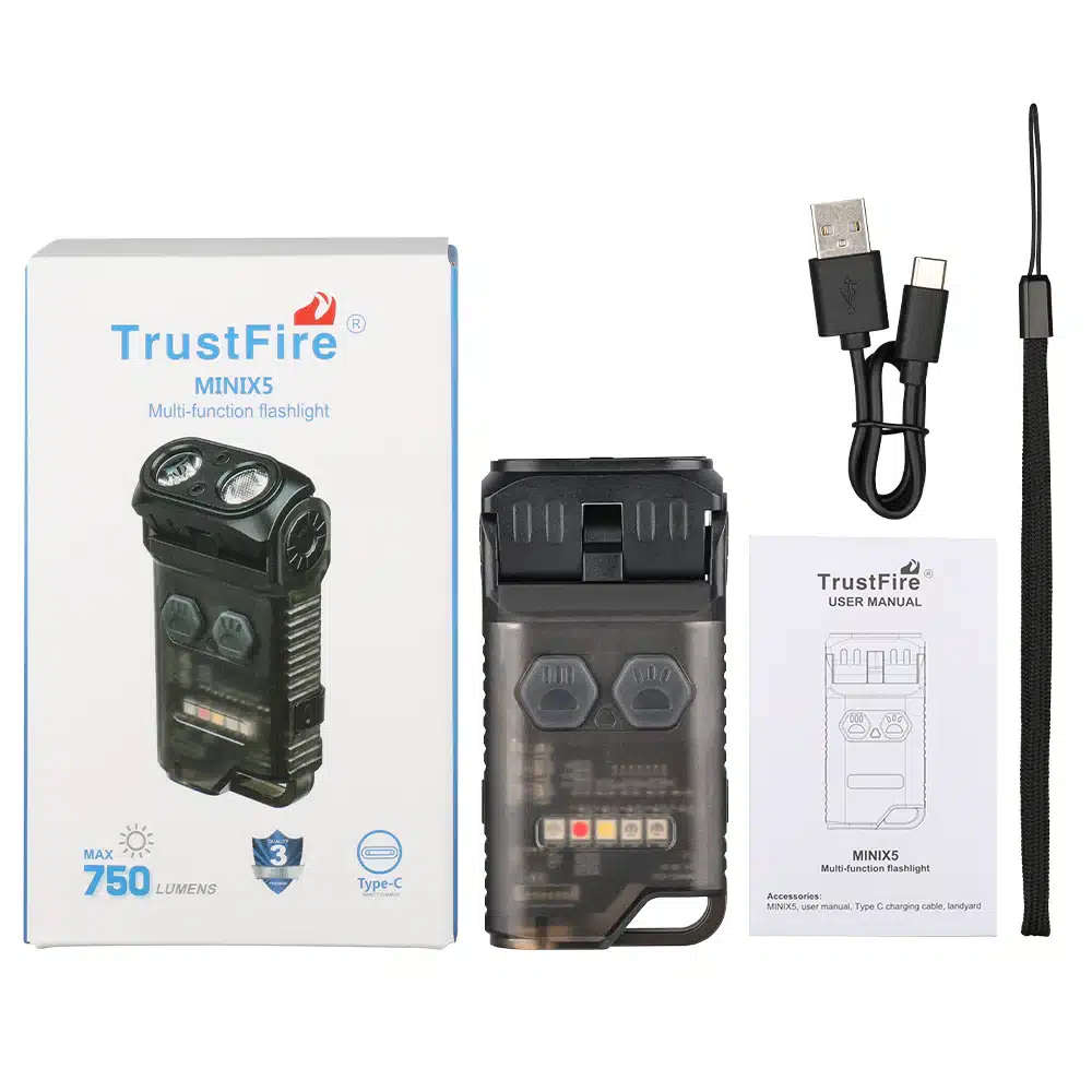TrustFire MiniX5 Multifunctional EDC Flashlight  750 Lumens, 95m Throw
