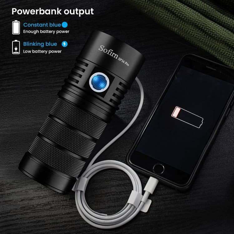 Sofirn SP36 Pro 8000 Lumen 450m Throw Rechargeable Flashlight with 3x 18650 Batteries