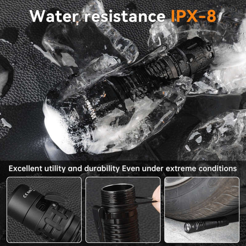 Wurkkos TD02 2000 Lumen 254m Throw Rechargeable Tactical Flashlight