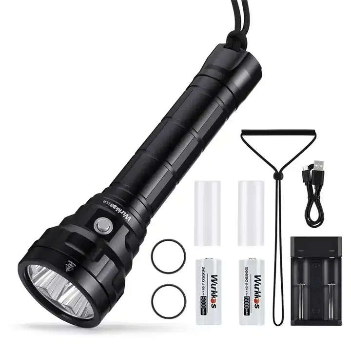 Wurkkos DL40 5000 Lumen 400m Throw Rechargeable Diving Flashlight with 2x 26650