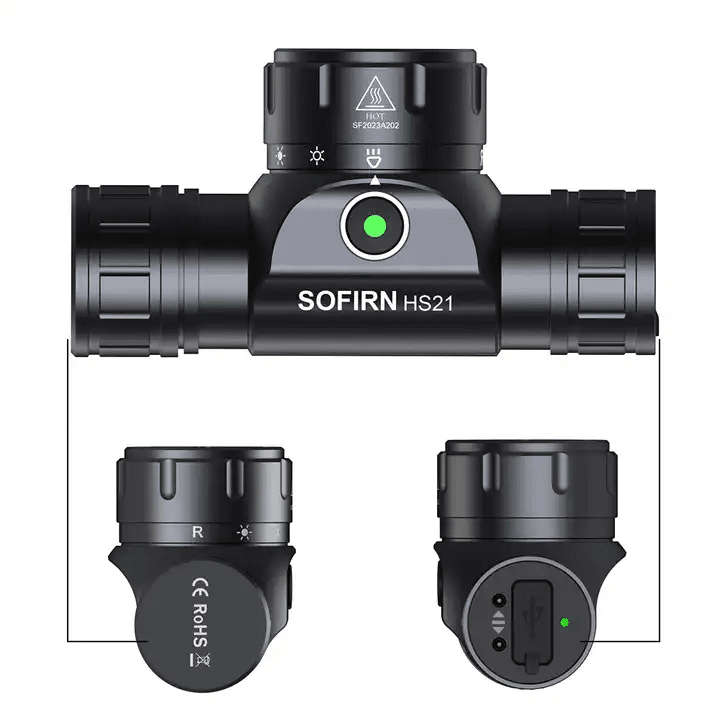 Sofirn HS21 2200 Lumen 230m Throw Rechargeable Headlamp with 18650 Battery
