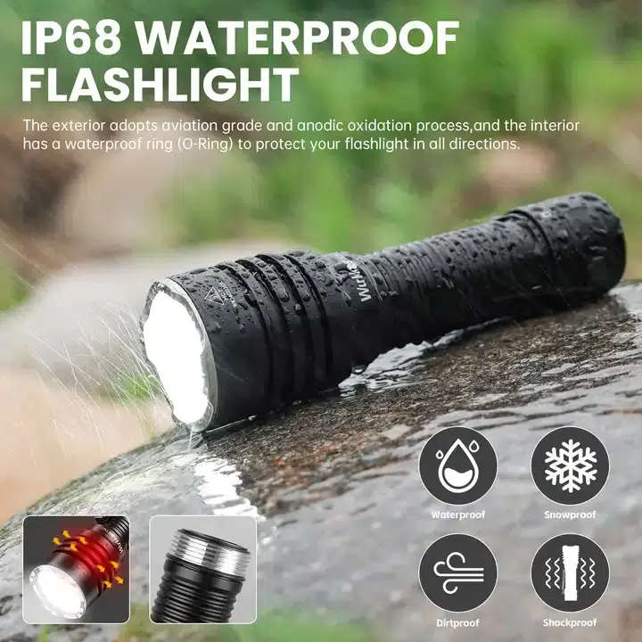 Wurkkos TS23 5000 Lumen 482m Throw Rechargeable Tactical Flashlight with 21700 Battery