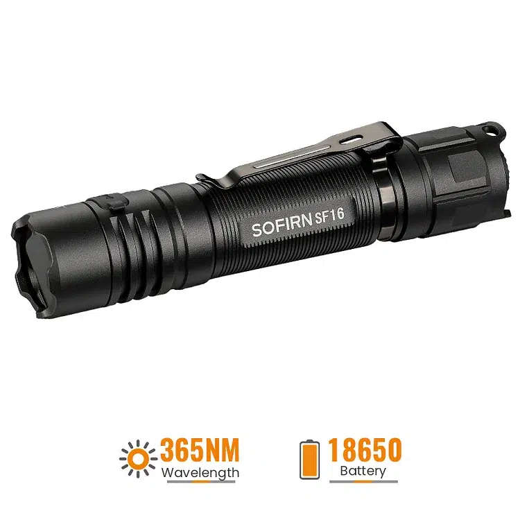 Sofirn SF16UV 365nm UV 10m Throw Rechargeable Flashlight with 18650 Battery