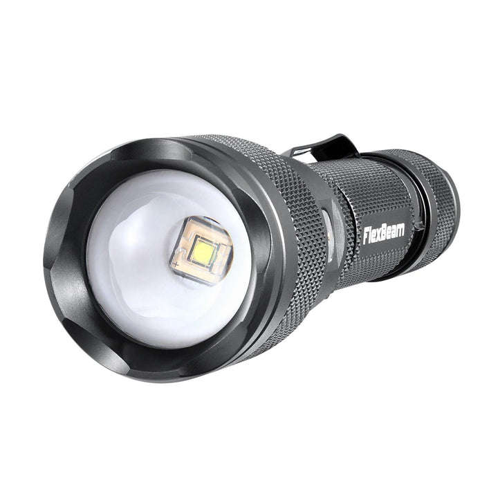 Powertac FlexBeam 1200 Lumen 700m Throw Adjustable Beam Rechargeable Flashlight