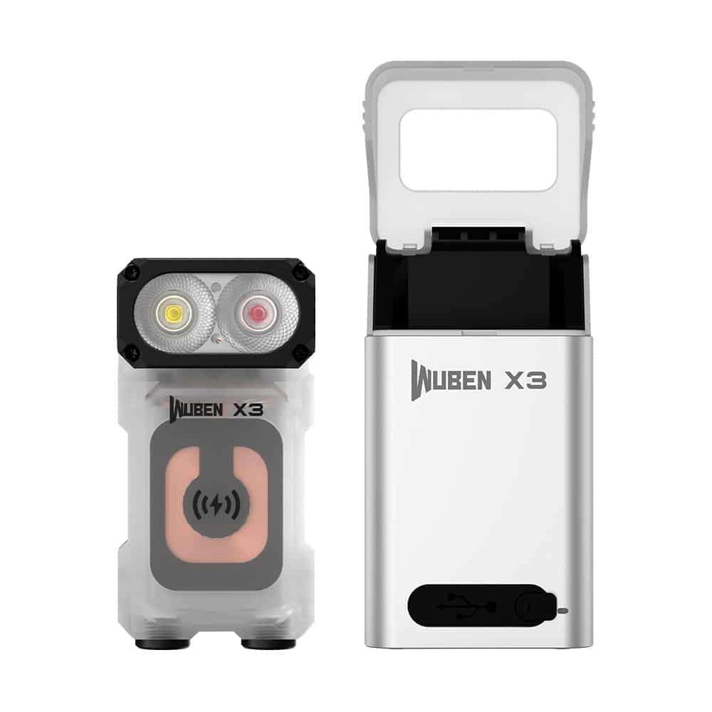 Wuben X3 with charging box 700 Lumen 102m Throw Rechargeable LED EDC Flashlight