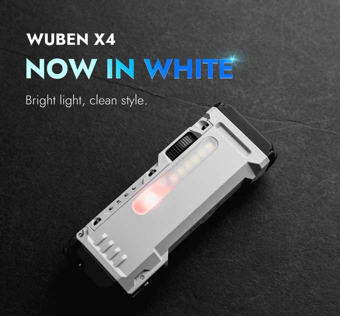 Wuben X4 1500 Lumen 205m Throw Rechargeable LED EDC Flashlight with RGB Side Light