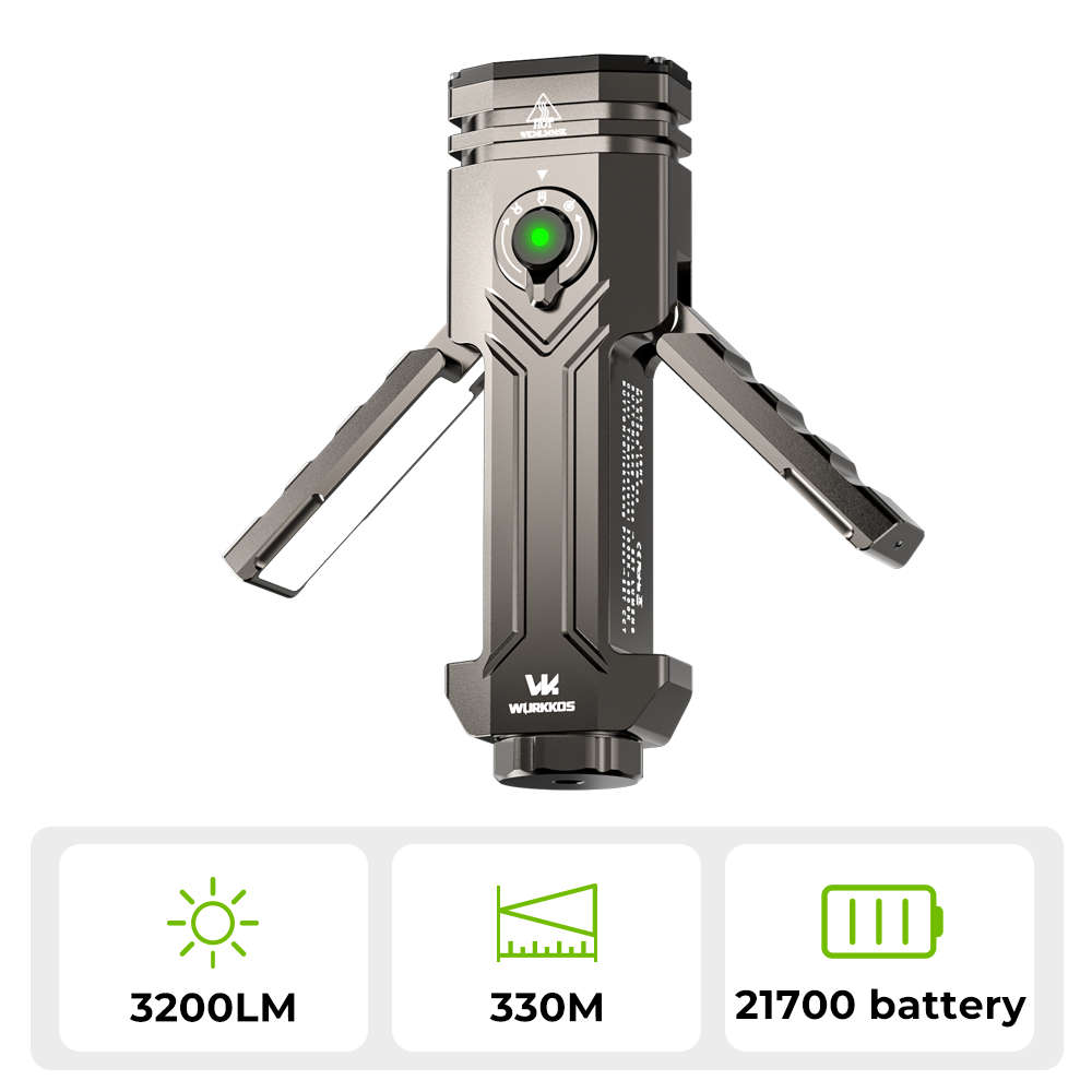 Wurkkos HD02 3200 Lumen 330m Throw Rechargeable LED Flashlight