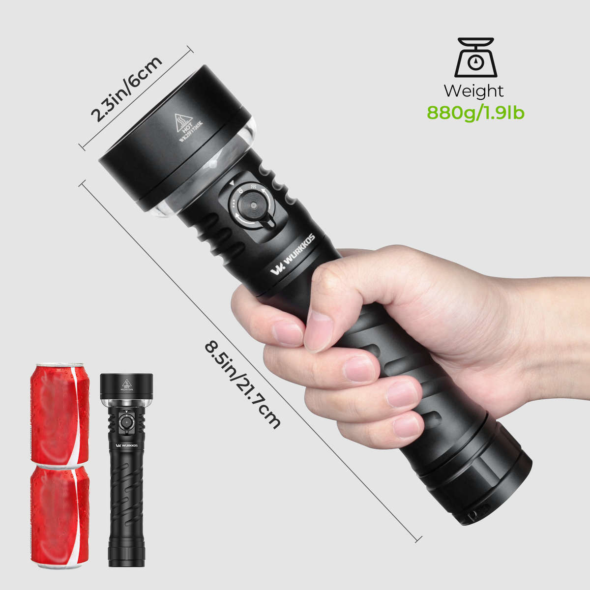 Wurkkos TS27 3200 Lumen 845m Throw RGB Rechargeable LED Flashlight