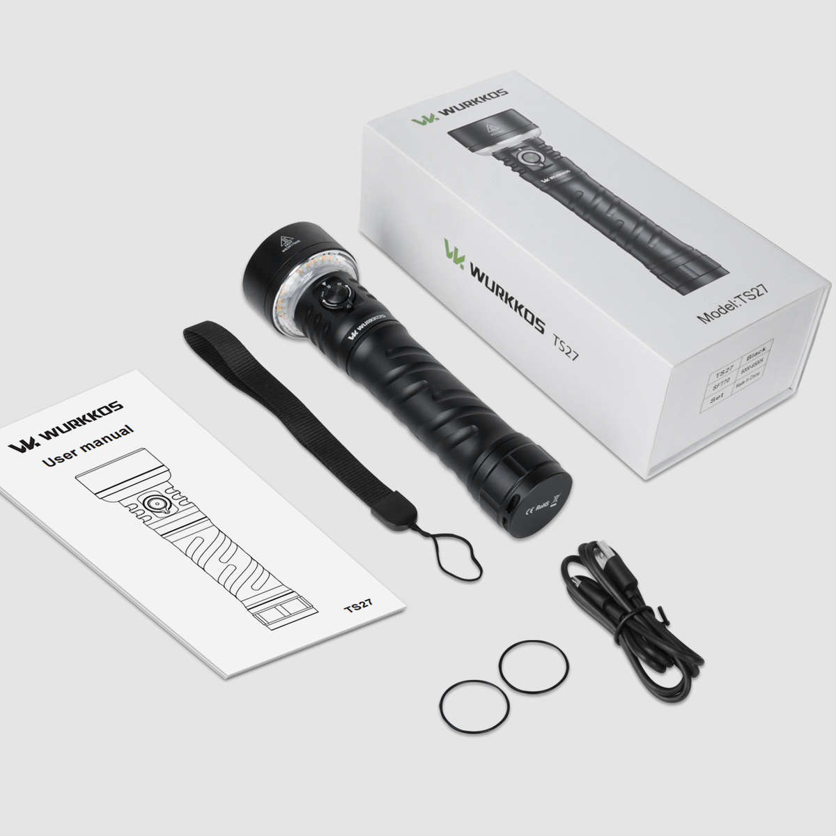 Wurkkos TS27 3200 Lumen 845m Throw RGB Rechargeable LED Flashlight