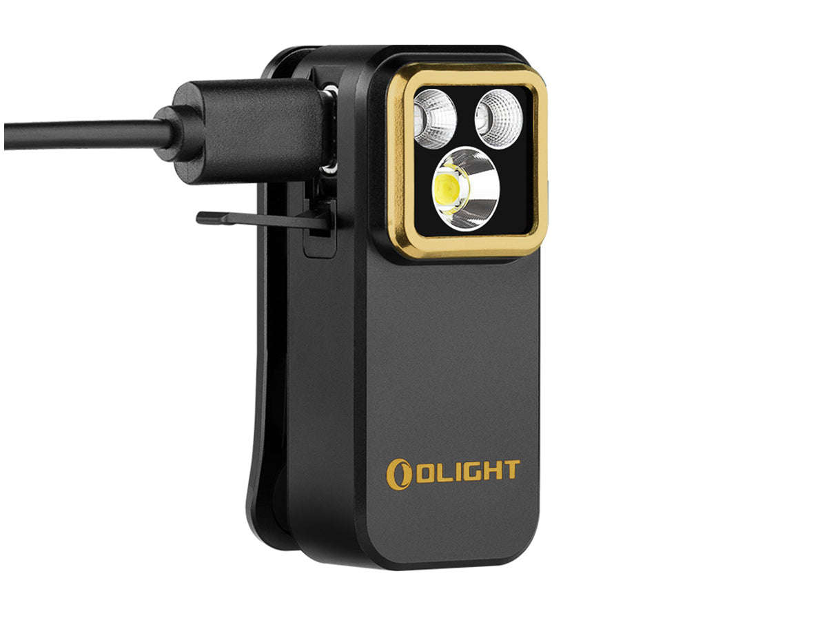 Olight Oclip Pro S 600 Lumens Compact Clip-On EDC Flashlight with White, RGB & 365nm UV Light