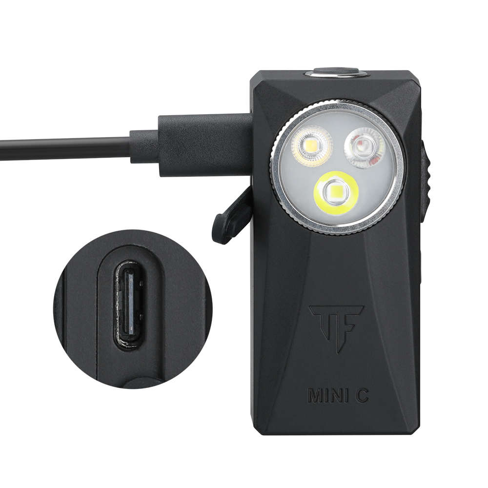 Trustfire Mini C 800lm, 80m Multifunctional Clip-On EDC Flashlight  White Spot, High-CRI Flood...